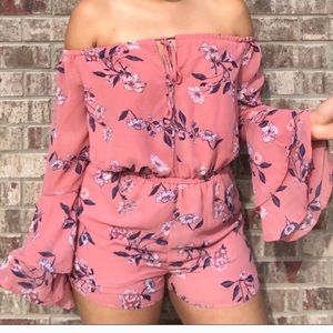 Pink Floral Romper